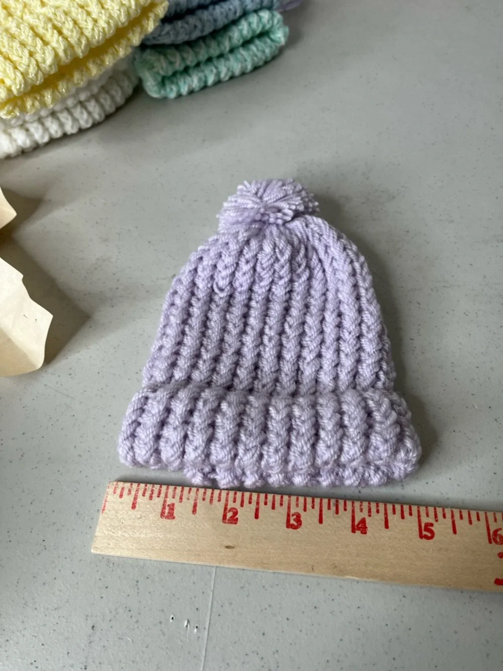 Newborn Knit Beanie - Light Lavender